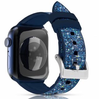 Kingxbar Crystal Apple Watch 41mm / 40mm / 38mm szilikon szíj - kék