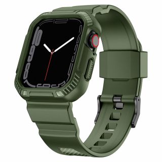 Kingxbar CYF537 2in1 Apple Watch 45mm / 44mm szilikon tok és szíj - zöld