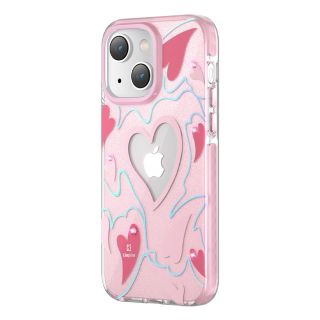 Kingxbar Heart Star iPhone 14 Plus ütésálló szilikon hátlap tok - rózsaszín