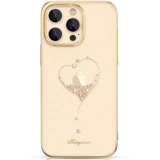 Kingxbar Wish iPhone 14 Plus kemény hátlap tok + kristályok - arany