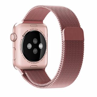 iKi Apple Watch 41mm / 40mm / 38mm milánói fém szíj - rózsaszín