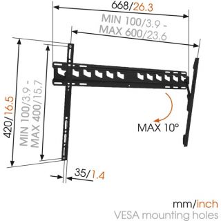 Vogel’s MA4010 dönthető fali TV tartó konzol - fekete