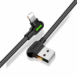 Mcdodo 90 Degree Lightning - USB-A kábel 1.2m - fekete