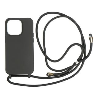 Mobile Origin iPhone 14 Pro szilikon hátlap tok nyakbaakasztóval - fekete