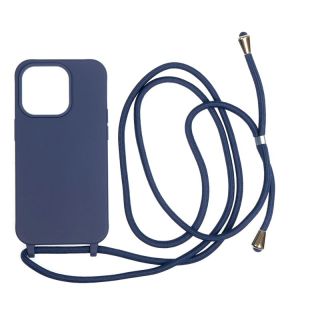 Mobile Origin iPhone 14 Pro szilikon hátlap tok nyakbaakasztóval - kék