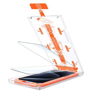 Mobile Origin Orange iPhone 15 / 15 Pro kijelzővédő üveg felhelyező applikátorral - 2db