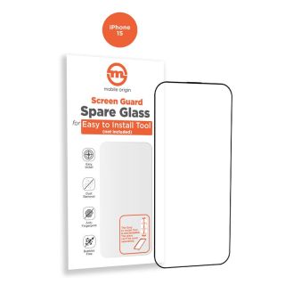 Mobile Origin Orange iPhone 15 teljes kijelzővédő üveg