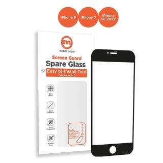 Mobile Origin Orange iPhone SE (2022/2020) / 8 / 7 teljes kijelzővédő üveg - fekete