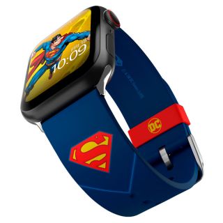 Moby Fox Apple Watch 45/44/42/Ultra 49mm 41/40/38mm és 22mm széles okosóra szilikon szíj - DC Comics Superman Tactical