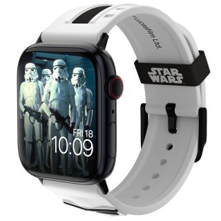 Moby Fox Apple Watch 45/44/42/Ultra 49mm 41/40/38mm és 22mm széles okosóra szilikon szíj - Star Wars Stormtrooper 3D