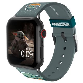 Moby Fox Apple Watch 45/44/42/Ultra 49mm 41/40/38mm és 22mm széles okosóra szilikon szíj - Star Wars The Mandalorian Yoda The Child