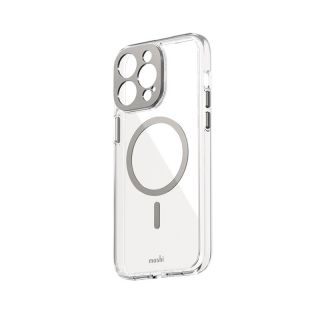 Moshi iGlaze MagSafe iPhone 15 kemény hátlap tok - átlátszó/ezüst