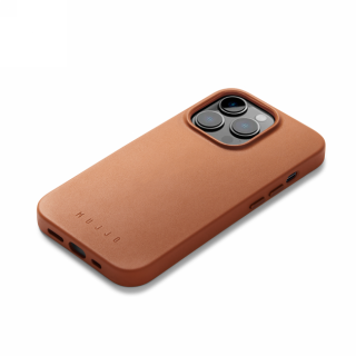 Mujjo MagSafe iPhone 14 Pro bőr hátlap tok - barna