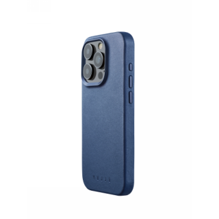 Mujjo MagSafe iPhone 15 Pro bőr hátlap tok - kék