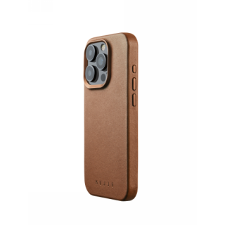 Mujjo MagSafe iPhone 15 Pro bőr hátlap tok - barna