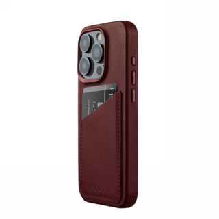 Mujjo Wallet MagSafe iPhone 15 Pro bőr hátlap tok kártyatartóval - barna