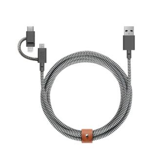 Native Union Belt Lighting / USB-C - USB-C kábel 1,5m - zebracsíkos