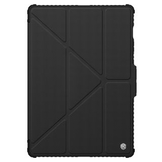 Nillkin Bumper Leather Pro Samsung Galaxy Tab S9 FE+ Plus kinyitható bőr tok kameravédővel és ceruzatartóval - fekete