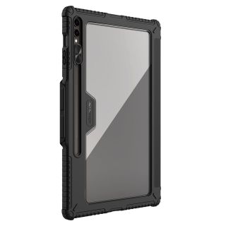 Nillkin Bumper Leather Pro Samsung Galaxy Tab S9 Ultra kinyitható bőr tok kameravédővel és ceruzatartóval - fekete