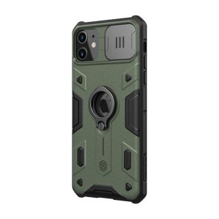 Nillkin CamShield Armor iPhone 11 kemény hátlap tok kitámasztó gyűrűvel és kameravédővel - zöld