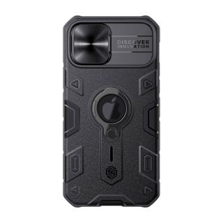 Nillkin CamShield Armor iPhone 12 / 12 Pro kemény hátlap tok kitámasztó gyűrűvel és kameravédővel - fekete