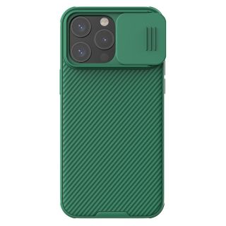 Nillkin Camshield Pro iPhone 15 Pro Max kemény hátlap tok kameravédővel - zöld