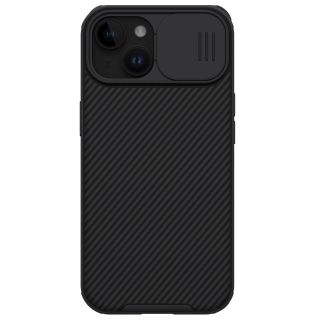 Nillkin CamShield Pro Magnetic MagSafe iPhone 15 szilikon hátlap tok kameravédővel - fekete