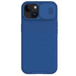 Nillkin CamShield Pro Magnetic MagSafe iPhone 14 Plus / 15 Plus szilikon hátlap tok kameravédővel - kék