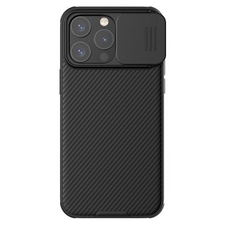 Nillkin CamShield Pro Magnetic MagSafe iPhone 15 Pro szilikon hátlap tok kameravédővel - fekete