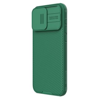 Nillkin CamShield Pro Magnetic MagSafe iPhone 15 Pro szilikon hátlap tok kameravédővel - zöld