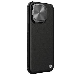 Nillkin Camshield Pro Leather Magnetic iPhone 15 Pro Max bőr hátlap tok kameravédővel - fekete