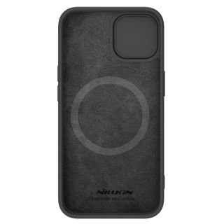 Nillkin Camshield Silky iPhone 14 Plus / 15 Plus szilikon hátlap tok kameravédővel - fekete