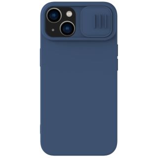 Nillkin Camshield Silky iPhone 14 Plus / 15 Plus szilikon hátlap tok kameravédővel - kék