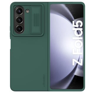 Nillkin Camshield Silky Samsung Galaxy Z Fold 5 szilikon hátlap tok kameravédővel - zöld