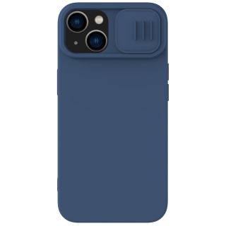 Nillkin CamShield Silky Silicone MagSafe iPhone 14 szilikon hátlap tok + kameravédő - kék