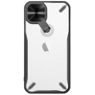 Nillkin Cyclops iPhone 13 kemény hátlap tok kameravédővel - fekete/ átlátszó