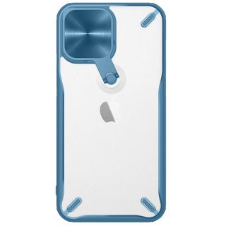 Nillkin Cyclops iPhone 13 Pro ütésálló kemény hátlap tok kameravédővel és állvánnyal - kék