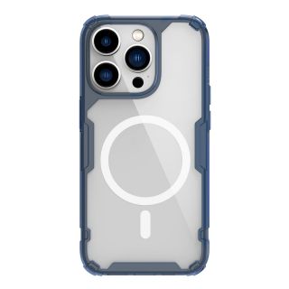 Nillkin Nature Pro MagSafe iPhone 14 Pro Max kemény hátlap tok - kék/átlátszó