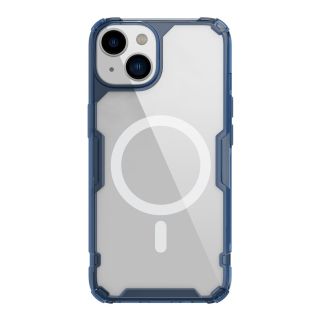 Nillkin Nature Pro Magnetic MagSafe iPhone 14 Plus / 15 Plus ütésálló kemény hátlap tok - kék