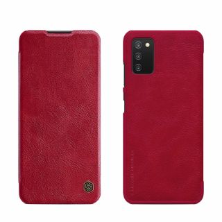 Nillkin Qin Samsung Galaxy A03s kinyitható bőr tok - piros
