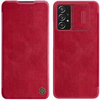 Nillkin Qin Samsung Galaxy A73 kinyitható bőr tok - piros