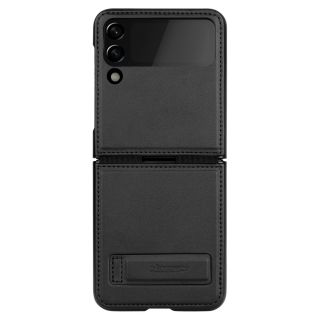 Nillkin Qin Vegan Samsung Galaxy Z Flip 4 kinyitható bőr tok - fekete