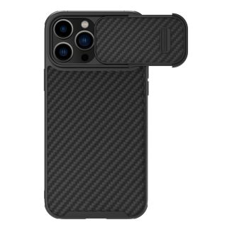 Nillkin Synthetic Fiber S iPhone 14 Pro kemény hátlap tok + kameravédő - fekete