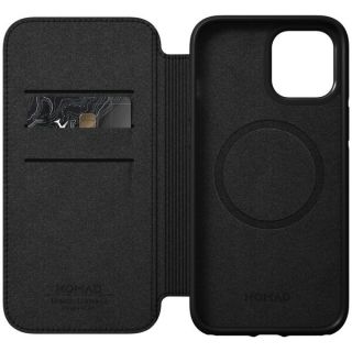 Nomad Rugged Folio iPhone 12 Pro Max kinyitható bőr tok - fekete
