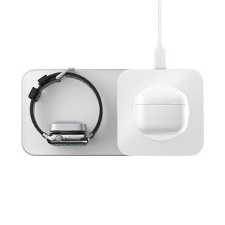 Nomad Base One Max iPhone MagSafe MFi és Apple Watch vezeték nélküli töltőpad - ezüst