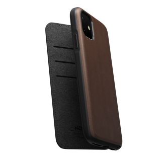 Nomad Folio Leather Case iPhone 11 kinyitható bőr tok - barna