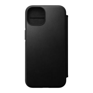 Nomad Leather Folio MagSafe iPhone 14 kinyitható bőr tok - fekete