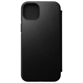 Nomad Leather Folio MagSafe iPhone 14 Plus kinyitható bőr tok - fekete
