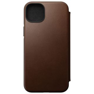 Nomad Leather Folio MagSafe iPhone 14 Plus kinyitható bőr tok - barna