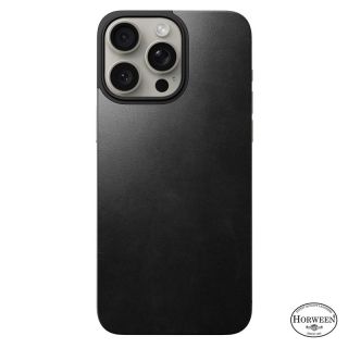 Nomad Horween Leather iPhone 15 Pro Max mágneses bőr hátlap borítás - fekete